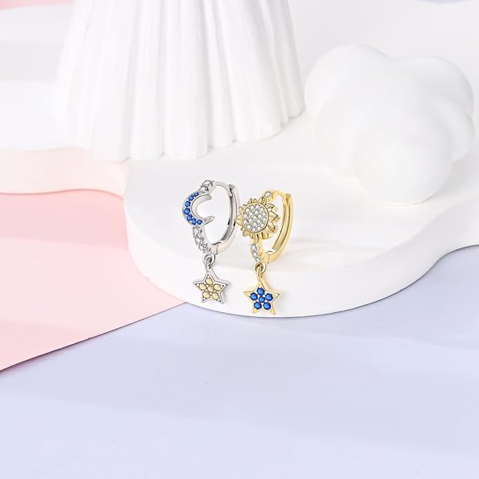 Parmuz 925 Sterling Silver Huggie Hoop Earrings Butterfly Posts Thick Chunky Hoops for Women Small Tiny cuff Cubic Zirconia Snake Heart Earring