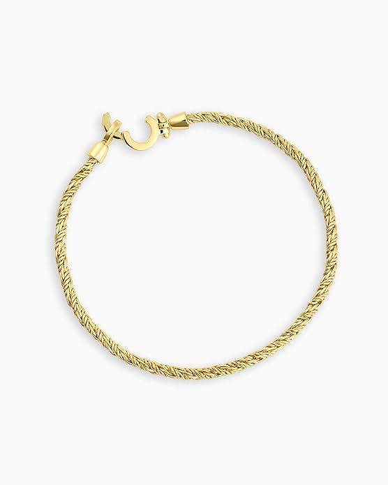 gorjana - Marin Bracelet 7 1/4" - 18k Gold Plated Brass - Layering with Other Jewelry - Elegant Rope Detail for Timeless Style - Versatile and Classic
