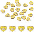 MECCANIXITY 20 Pcs Heart Evil Eye Beads Colorful Alloy Enamel Loose Spacer Charm Beads for DIY Bracelet Earrings Necklace Crafts Jewelry Making, Yellow