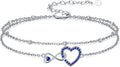 Anklet for Women 925 Sterling Silver Double Infinity Ankle Bracelet Waterproof Summer Jewelry Anniversary Birthday Gifts for Her