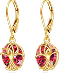DOVRAN 10K 14K Solid Gold Leverback Earrings for Women Real Yellow Gold Filigree Dangle Earrings Trendy Jewelry Birthday Christmas Gifts for Wife Mom