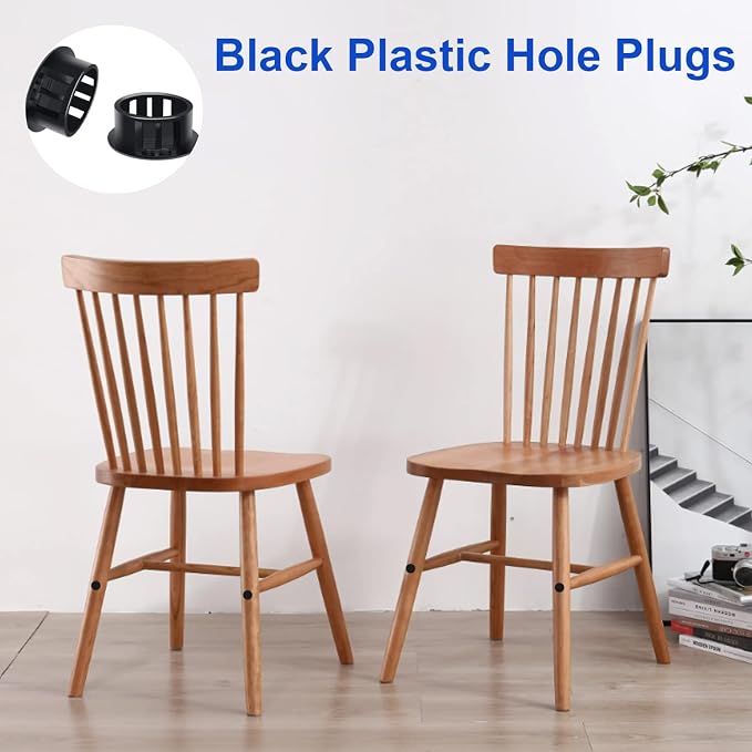 Tnisesm 200Pcs 8 Sizes Nylon Plastic Hole Plugs Black 1/4" 5/16" 3/8" 1/2" 5/8" - Image 4