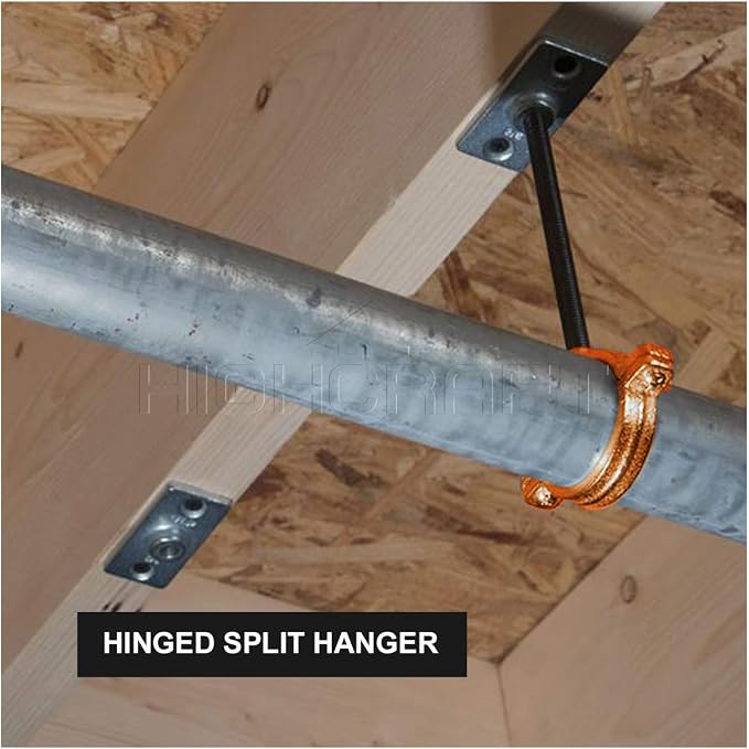 HIGHCRAFT HINGC-212-5 Industrial Decor Hinged Split Ring Pipe Hanger 2-1/2 in. - Image 6