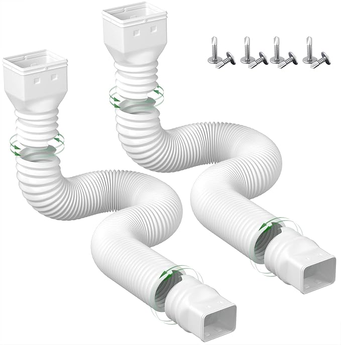 2 Pack Rain Gutter Downspout Extensions Flexible, Drain Downspout Extender by YOTODY