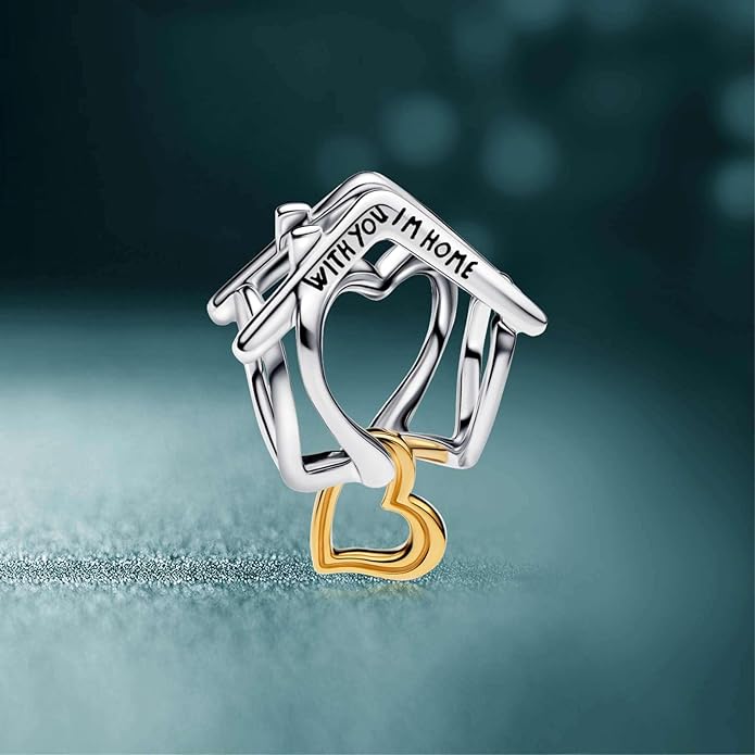 Family Mom Heart Charms 925 Sterling Silver Bead for Bracelets and Necklaces For Women Jewelry Present