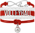 Volleyball Bracelets For Girls- Ideal Volleyball Gifts & Souvenirs. Adjustable Charm Bracelet with Moveable Letters, Infinity Symbol & Silver Volleyball Charm. Fashionable Bracelets by SportyBella.