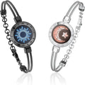 TOTWOO Long Distance Touch Bracelets for Couples, Smart Light & Vibration Love Jewelry, Long Distance Valentines Day Gifts for Him Her Women Men, One-to-One Bluetooth Pairing via App