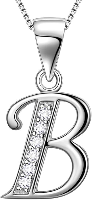 Aurora Tears Letter Necklace Initial 925 Sterling Silver Alphabet Pendant Crystal Name Gift Women Cubic Zirconia Jewelry
