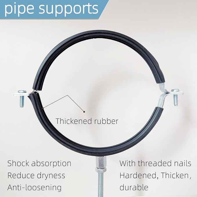 2 Sets Premium Adjustable Pipe Hanger Strap，Heavy Duty Galvanized Iron Stove - Image 4