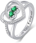 Valentine's Day Gifts for Women Birthstone Rings for Women Heart Statemet Engagement Eternity Wedding Promise Rings Jewelry Anniversary Christmas Valentine Mothers Day Birthday Gifts for Wife Her Girlfriend