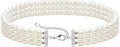 Zeffy Pearl Necklace 4MM/6MM/8MM Dainty Round Imitation Pearl Choker Necklace Wedding Pearl Necklace Delicate Jewelry for Women Simple Bridesmaid Jewelry Gifts