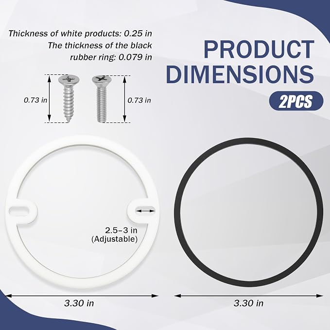 Shower Drain Height Extension Kit, Fits 2-1/2" to 3" Hole Spacing - Image 2