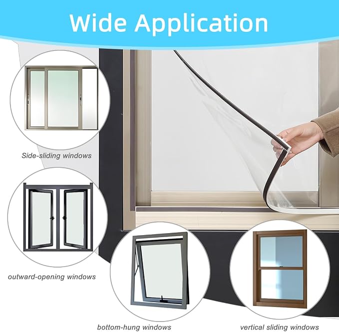 DIY Magnetic Window Insulation Kit 48"x44" Indoor Clear Film - Image 7