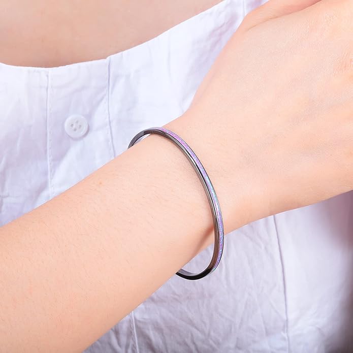 CiNily Womens Cuff Bracelet,Opal Bangle Bracelets Gold Plated Hypoallergenic Ladies Gemstone Open Cuff Bangle Bracelet