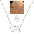 Turandoss Valentines Gifts for Her Kids Girls, Dainty S925 Sterling Silver Tiny Heart Letter A-Z Pendent Necklace Trendy Birthday Valentines Jewelry Gifts for Girls Women