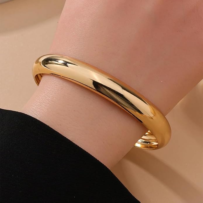 3PCS Chunky Acrylic Bangle bracelets Set for Women Resin Bangle Gold Bracelet Stack Fashions Thick Acetate Statement Trendy Jewelry Set