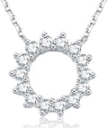Lab Grown Diamond Necklace, Solid 925 Sterling Silver with Round Cut, Fine Jewelry for Women Anniversary Birthday Valentine’s Day Gifts