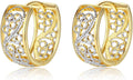 14K Gold Two - Tone Moissanite Ear Cuff Earrings for Women, Modern and Chic Style