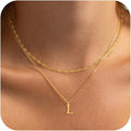 14K Gold Plated Initial Necklaces for Women Dainty Layered Letter Pendant Necklace Cute Choker Necklace Gift Trendy Stuff Personalized Jewelry Stack for Women Her