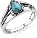 Boho Turquoise Ring for Women Sterling Silver Western Style Statement Ring Bohemian Jewelry Gifts