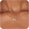 Diamond Pendant Necklace for Women, Dainty Gold Necklace 18k Gold Plated Paperclip Choker Necklaces Cute Open Oval Necklaces Simple Gold Necklace Jewelry Gifts for Women Trendy