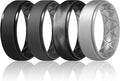Egnaro Men's Rings 8.5mm Wide-2mm Thick Inner Arc Ergonomic Breathable Rubber Wedding bands-Hypoallergenic for Gym/Outdoor/Gift((1-7 Variety Pack with Half Size)