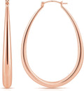 Gacimy Chunky Hoop Earrings for Women, 14K Gold Plated Oval Hoop Earrings with 925 Sterling Silver Post