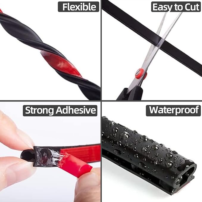ESUFEIR 26Feet Door Weather Stripping Door Seal Strip, Self-Adhesive Rubber - Image 7