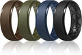 Egnaro Men's Rings 8.5mm Wide-2mm Thick Inner Arc Ergonomic Breathable Rubber Wedding bands-Hypoallergenic for Gym/Outdoor/Gift((1-7 Variety Pack with Half Size)