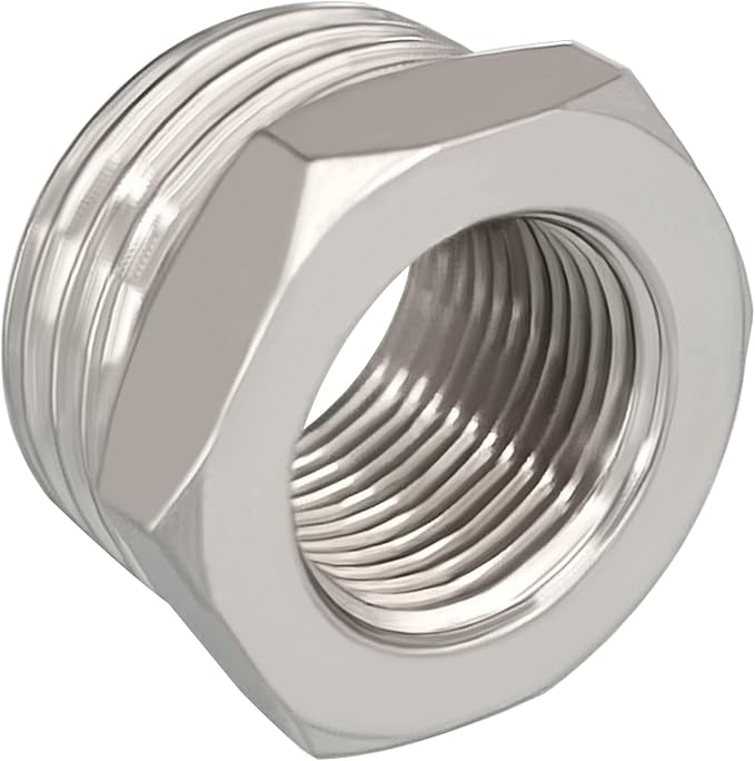 1/2" G Male to 3/8" Compression Female Reducer Faucet Adapter 4PCS | Nickel - Image 5