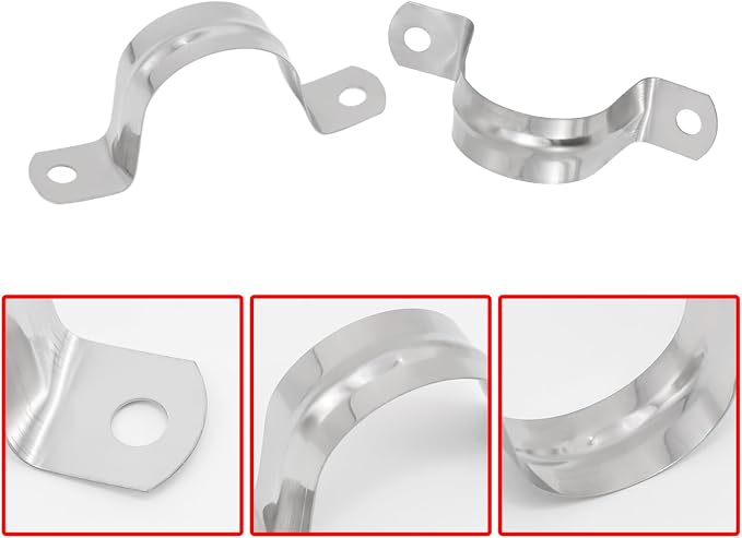 32Pcs 32mm / 1-1/4" Stainless Steel U Bracket Pipe Clamps | Conduit Clamps - Image 4