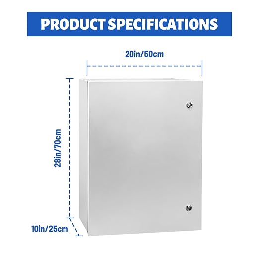 Electrical Junction Box 28x20x10, NEMA 4X IP66 Steel Enclosure Box | 1.5mm steel - Image 5