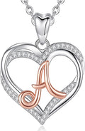 INFUSEU Unique Initial Necklaces for Women Girls Small Heart Letter Jewelry, Meaningful Personalized Gifts
