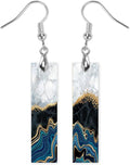 Earrings Handmade Bar Wood Earrings Light Weight Printed Image Dangle Earring Jewelry