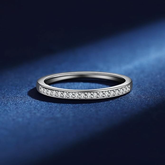 S925 Adjustable Silver Rings Embellished with 0.23 Carat D-color VVS1 Clarity Diamond Wedding Band - Dazzling Elegance Design, Ideal for Memorable Moments