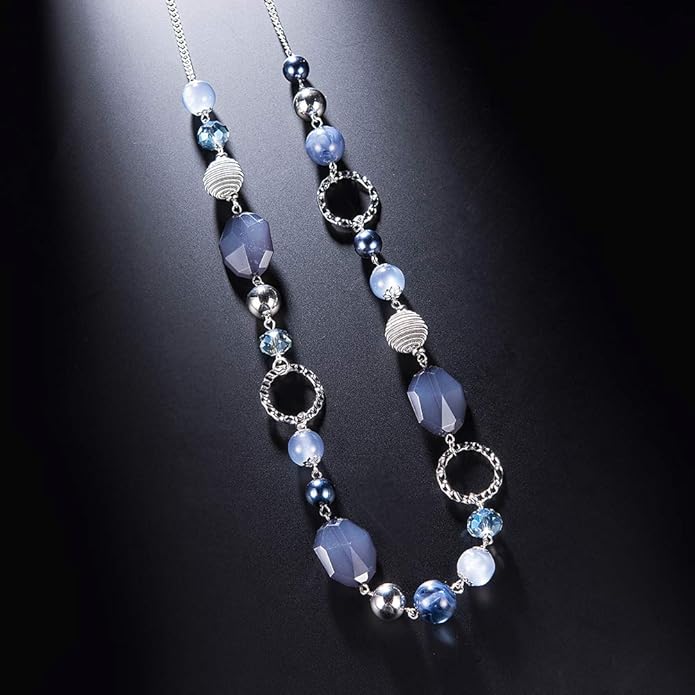 PEARL&CLUB Long Beaded Necklaces For Women - Sweater Chain Fashion Jewelry Necklace Gifts For Women