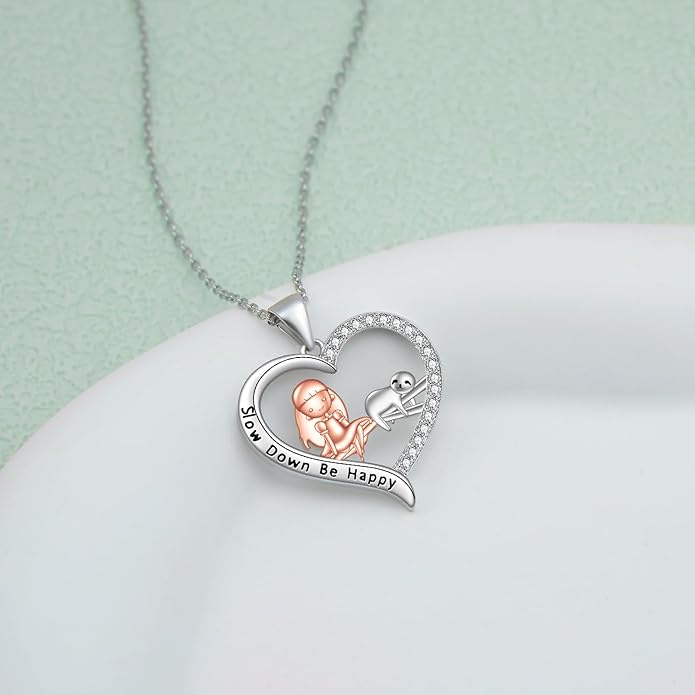 Animal Necklace Cat/Fox/Otter/Sloth/Cow/Highland Cow/Koala Necklace Cute Animal Jewelry Gifts for Women
