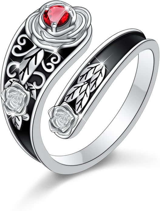 Hamsa Hand of Fatima Lotus Evil Eye/Love Heart/Butterfly/Rose Spoon Adjustable Open Rings 925 Sterling Silver Statement Ring Jewelry Gifts for Women