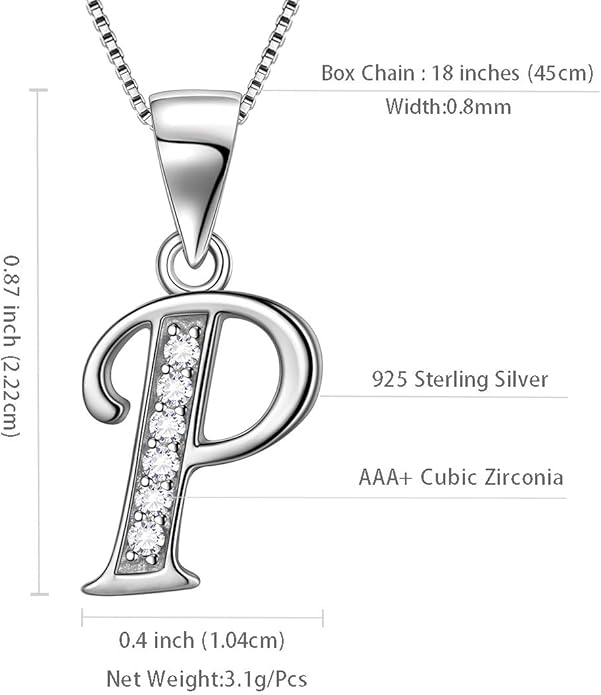 Aurora Tears Letter Necklace Initial 925 Sterling Silver Alphabet Pendant Crystal Name Gift Women Cubic Zirconia Jewelry