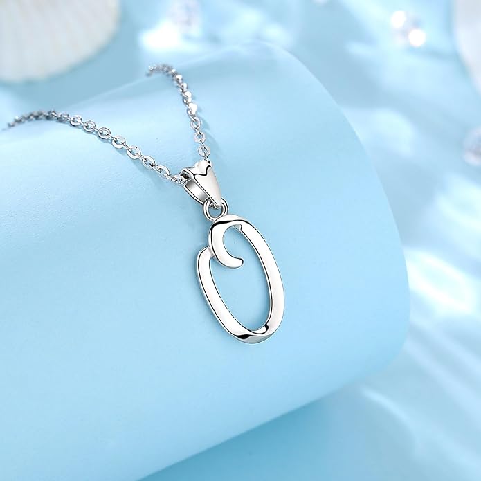 EUDORA Sterling Silver Initial Necklaces for Women, Classic 26 Letter Neckless Gifts for Girls, Sister, Mother Daughter, 18 inch Chain