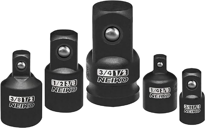 NEIKO 30249A 5 Piece Impact Socket Adapter Set, Standard SAE, 1/2" Cr-V Steel by NeikoTools