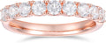 14K Gold Moissanite Rings 2.5mm Half Eternity Bands Womens Band Ring 14K Gold Moissanite Wedding Band for Women