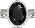 Linawe Birthstone Chunky Adjustable Rings for Women, Gold/Silver/Rose Gold Statement Rings, Imitation Diamond Fake Gemstone Crystal Cocktail Ring, Cubic Zirconia Costume Jewelry