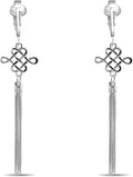 Silver Clip On Earrings For Women, They Look Pierced, Don't Pinch & Won't Fall Off, Hypoallergenic & Lightweight
