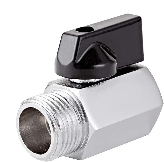 2 Pack Brass Mini Ball Valve 1/2" NPT Female x Male Thread Shut-Off Valve - Image 5