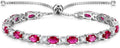 FANCIME Birthstone Tennis Bracelets Sterling Silver Bolo Tennis Bracelets Charm Fine Jewelry Birthday Gifts for Women Mom Wife Her