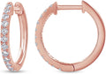 Huggie Hoop Earrings For Women, 0.30 Carat Round Shape Lab Grown Diamond Wedding Bridal Hoop Earrings In 10K Solid Gold Or 925 Sterling Silver Jewelry Gifts For Her (0.30 Cttw)