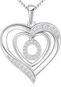 RIVIKO Heart Initial Necklace for Women, 925 Sterling Silver Letter Pendant,Personalized Charm Alphabet Jewelry Valentines Mother's Day Anniversary Christmas Birthday Gifts for Women Her Mom Wife