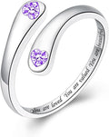 Fookduoduo 925 Sterling Silver Ring Inspirational Jewelry adjustable Wrap Open Rings for Women