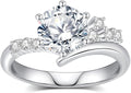 Moissanite Engagement Rings for Women,D Color VVS1 Round Cut Moissanite Ring 925 Sterling Silver Promise Rings for Her